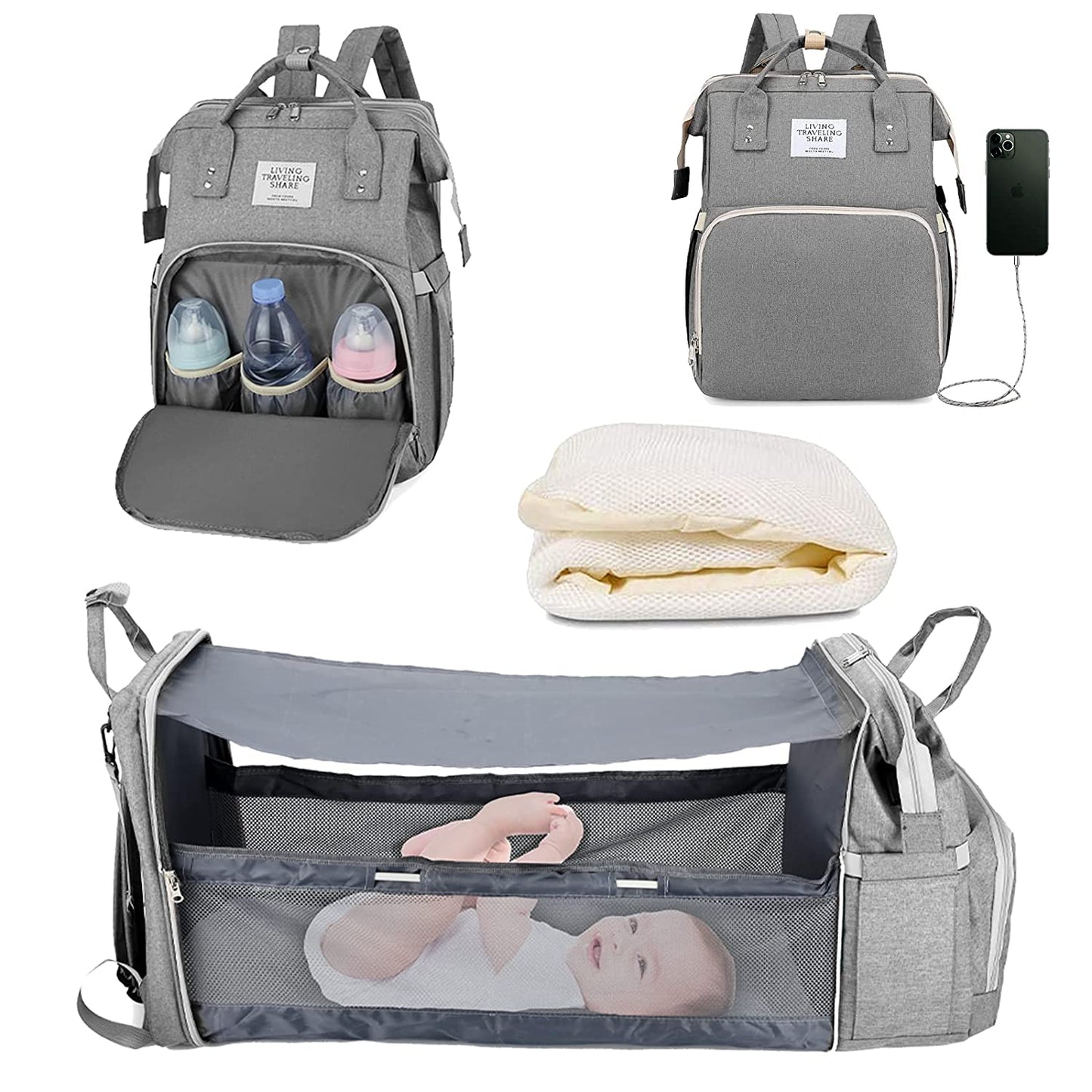 Sac à langer portatif | Berceau de voyage BabyNappy™ - baby-phoque